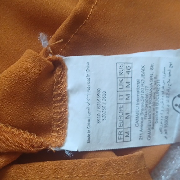 SOLD - Camaieu Orange Top Blouse - Picture 9 of 12